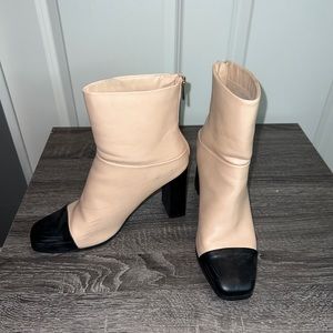 Tan/black heels
